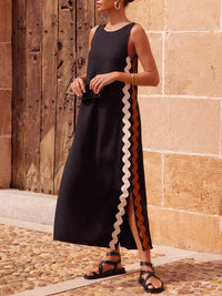 Mariah | Fließendes Maxikleid für Frauen - Elegant & luftig – Schwarz