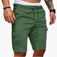 Herren Cargo Shorts mit Taschen und elastischem Bund für Sommer – Grün