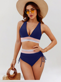 Lidia – Bikini-Set mit Bauchkontrolle und hoher Taille – Dunkelblau
