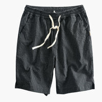 Knielange Sommer-Shorts für Herren mit elastischem Bund – Schwarz