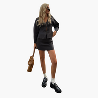 Strick-Zweiteiler Set für Damen – elegant & modisch – Schwarz
