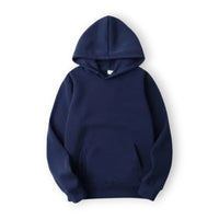 Basic Hoodie für Damen mit Kapuze und Kordelzug einfarbig – Marine