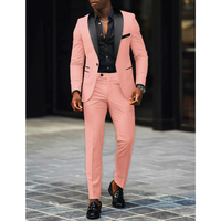 Herren Slim Fit Stylisch 2-teiliges Hochzeitsgast Anzug Set | Elegante – Rosa