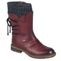 Stiefelette Damen Winter Komfort | Rutschfest Warm Gefüttert – Rot