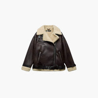 Faux Lapel Jacket für Damen – Braun