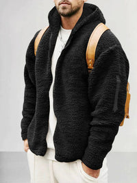 Kapuzenjacke aus Thermofleece - DAVIS – Schwarz