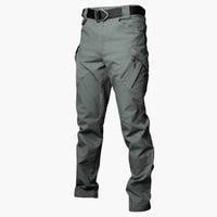 Herren Cargohose mit Stretchbund und Cargo-Taschen für Sommer – Graugrün