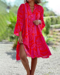 Joyce ~ Elegantes Boho-Chic Kleid – Rot (Fast ausverkauft)