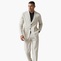 Leichter Sommer Herren Anzug – Sakko mit passender Hose – Beige