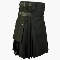 Asymmetrischer Falten-Kiltrock für Damen - Oktoberfest 2025 – Oliv