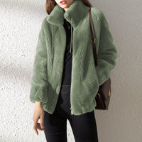 Damen Winterjacke mit Reißverschluss – Grün