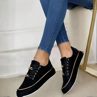 Pauline | Damen Plattform Sneaker Schnürung Trend Modern Urban Komfort – Schwarz