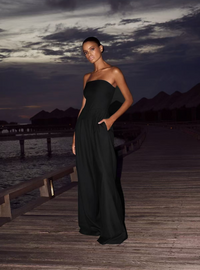 FLAIRE |  TRÄGERLOSER BODYSUIT – Schwarz