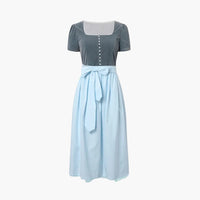 Besticktes Festliches Dirndl kleid für Damen - Oktoberfest 2025 – Dunkel Grau