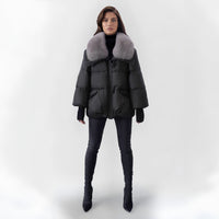 Enrica - Stylische Kunstpelzjacke – Schwarz