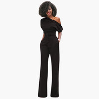 Sofie | Ein-Schulter-Overall für Damen – Schwarz