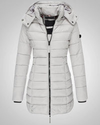 Jessica | Damen Winter Kapuze Daunenjacke – Grau