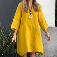 Heidi-Mode | Lässig, Einfache Kleid – Gelb