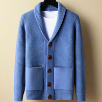 BALDWIN - STRICKJACKE MIT GROSSEN TASCHEN – Blau