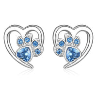 LIVIA – Elegante Herz- und Pfoten-Ohrringe mit funkelndem Zirkonia für einen Blickfang – Blau