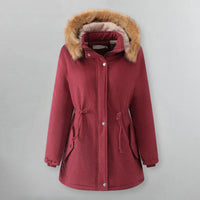 TERESA - GEPOLSTERTE BAUMWOLLJACKE MIT KAPUZE – Rot