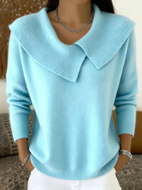 Lucia | Warmer Pullover mit Weichem Kragen – Hellblau