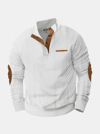 Jonas | Herren Klassiker Zopfmuster Pullover – Weiß