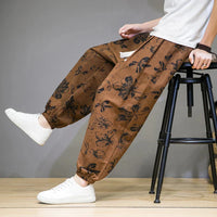 KLEIN - GEMUSTERTE LOCKERE HOSE – Blumenbraun