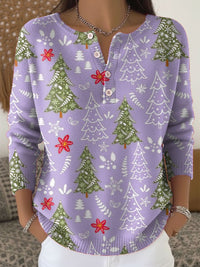 Nocchi – Weihnachts Pullover Mit Knöpfen – Violett