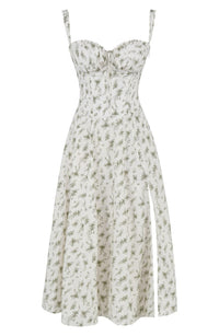 Amara - Florales Midi-Kleid – Grün