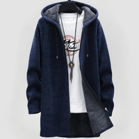 KIM - ELEGANTE UNISEX-JACKE MIT KAPUZE – Marine