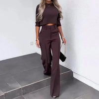 Lisa | Zweiteiliges stilvolles Damen-Set – Kastanienbraun