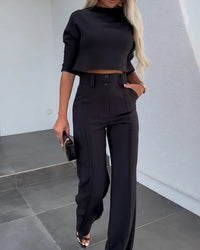 Lisa | Zweiteiliges stilvolles Damen-Set – Schwarz