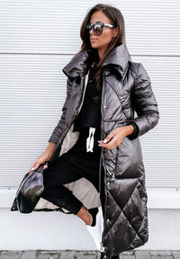 Bawol | Baumwollene gesteppte Parka-Jacke – Schwarz