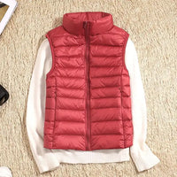 Steppweste für Damen - Superleichte ärmellose Sommerjacke – Rot