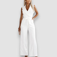 Sophia | Ärmelloser Jumpsuit – Weiß