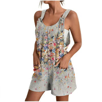 Fiane | Damen Sommer Blumig Strampler | Elegant – Grau