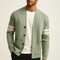 Tobias | Herren Taillierte Passform Strickjacke Pullover – Hellgrün