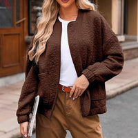 Jacke Damen Übergang mit floralem Muster | Leicht &amp; Kurz – Braun