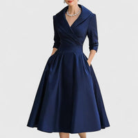 Liudmila – Formelles Midi Kleid – Blau