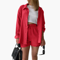 Aurélie  | Elegantes und Lässiges Ensemble – Rot