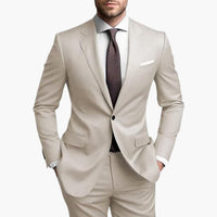 Herren Anzug Zweiteiler mit Reverskragen und schmaler Passform – Beige 2