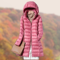 Kuschelige Regenjacke für Damen | Winter – Rosa