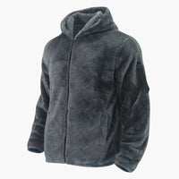 Herren Teddy jacke mit Reißverschluss und langen Ärmeln – Dunkelgrau