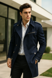 Manny | Handgefertigte Jacke – blau-1