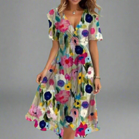 Annegret | Elegantes Kleid für stilvolle Sommertage – Blumenmuster