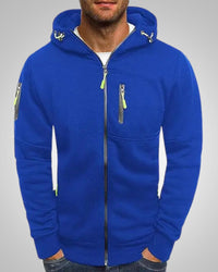 David | Herren Komfort Reißverschluss Hoodie – Blau