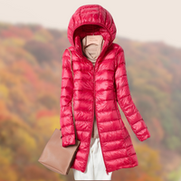 Regenjacke Damen Leicht Mit Kapuze | Übergangsjacke Elegant – Rot