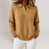 Lorie™ – Weicher Pullover mit Kragen – Camel