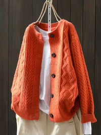 Lorenza | Kabelstrick Cardigan – Orange